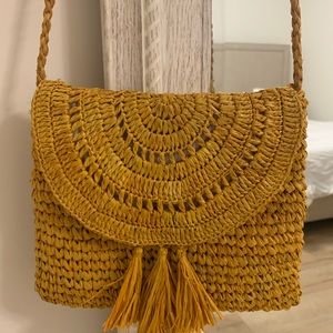 American Eagle straw crossbody bag